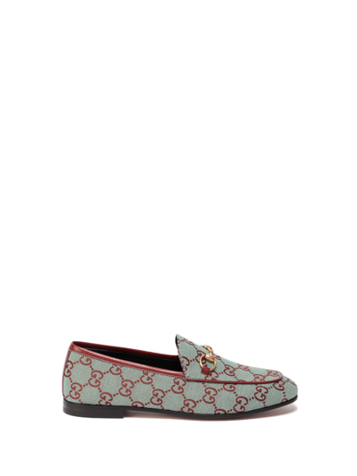 Shop Gucci Canvas Gg `jordaan` Loafers In Multi