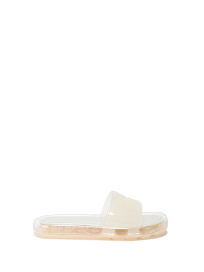 Shop Tory Burch `bubble Jelly` Flat Sandals In Bianco