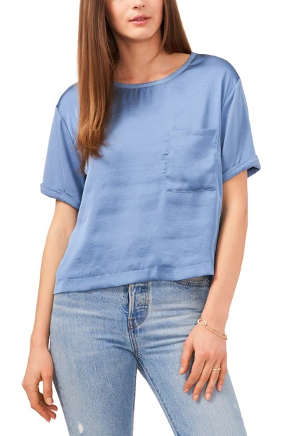 1.state Mixed Media T-shirt In Porcelain Blue