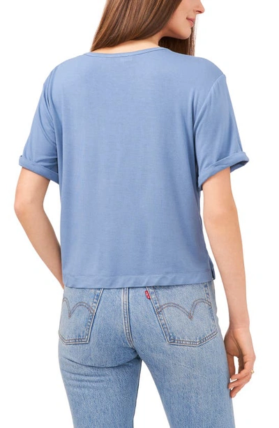 1.state Mixed Media T-shirt In Porcelain Blue