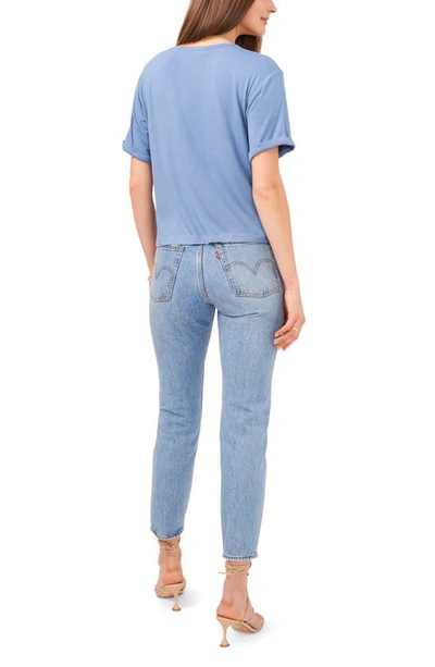 1.state Mixed Media T-shirt In Porcelain Blue