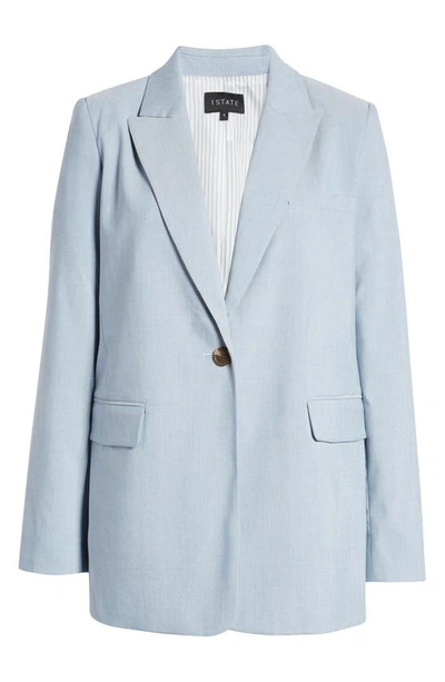 1.state Single Button Relaxed Blazer In Porcelain Blue