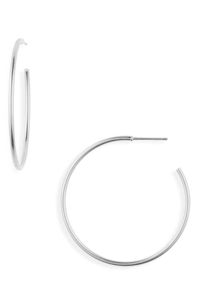 Shop Madewell Medium Hoop Earrings In Light Silver Ox