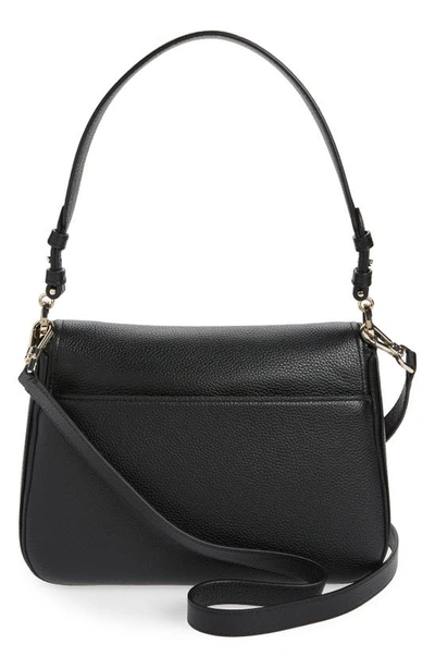 Shop Kate Spade Hudson Pebble Leather Medium Convertible Shoulder Bag In Black