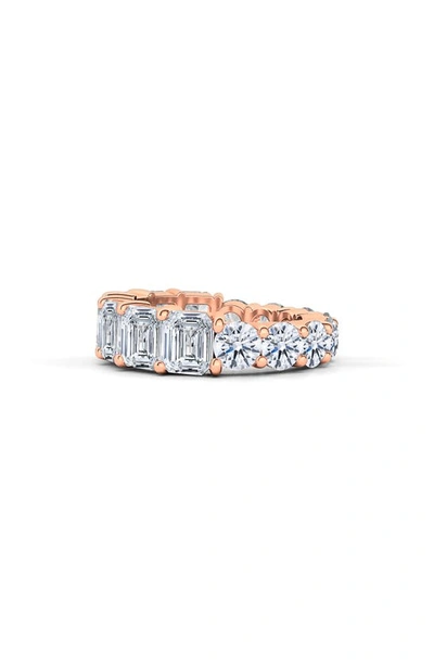 Shop Hautecarat Lab Created Diamond Eternity Ring In 18k Rose Gold