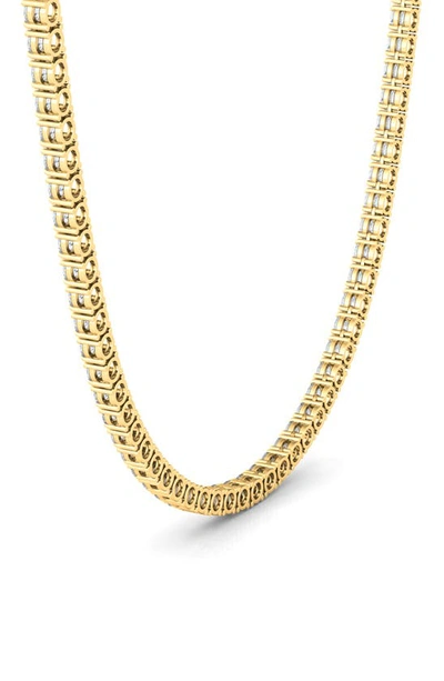 Shop Hautecarat Lab Created Diamond Tennis Necklace In 14k Yellow Gold