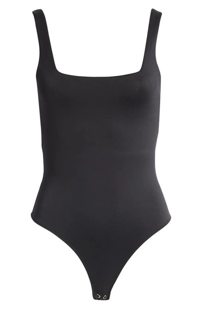 Good American Modern Tank Scuba Thong Bodysuit In Black001