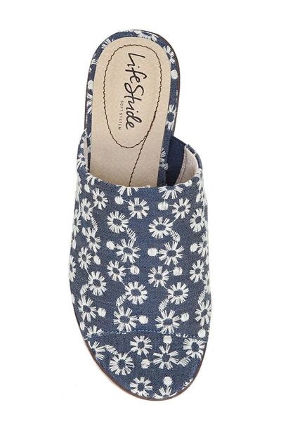 Shop Lifestride Shoes Paradise Espadrille Platform Sandal In Blue White Fabric