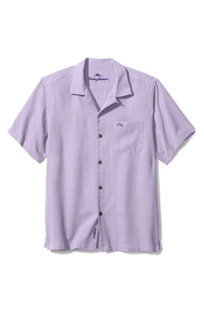 Shop Tommy Bahama Royal Bermuda Standard Fit Silk Blend Camp Shirt In Spring Lavender
