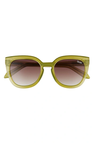 Shop Quay Noosa 55mm Cat Eye Sunglasses In Green / Brown