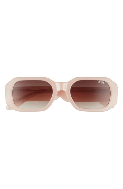 Shop Quay 44mm Hyped Up Square Sunglasses In Pink / Brown