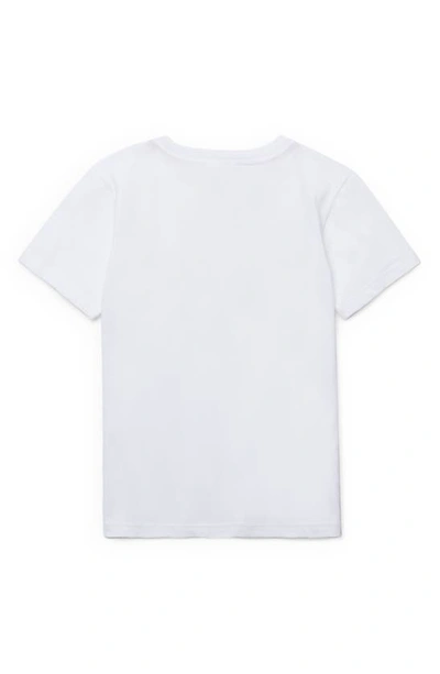 Shop Lacoste Kids' Logo Cotton T-shirt In White