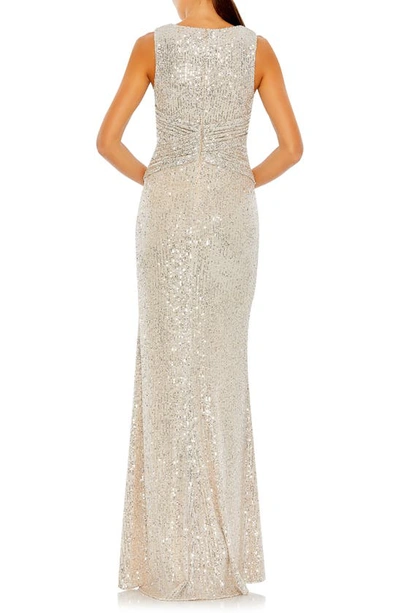 Shop Mac Duggal Sparkle Sequin Sheath Gown In Nude
