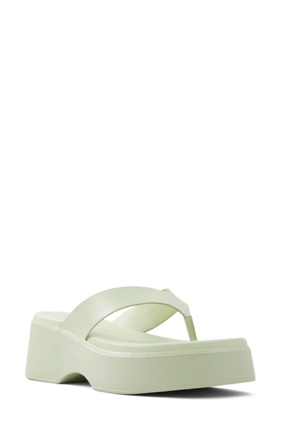 Shop Aldo Delphy Platform Flip Flop In Bright Green