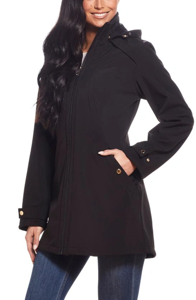 Gallery Water Resistant Hooded Jacket In Black