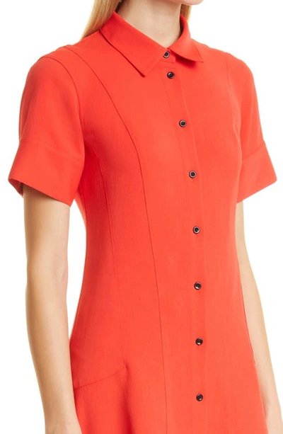 Shop Proenza Schouler White Label Proenza Schouler Short Sleeve Shirtdress In Poppy