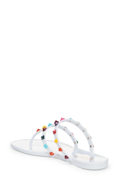 Shop Valentino Rockstud Jelly Sandal In Bianco/ Multiclr