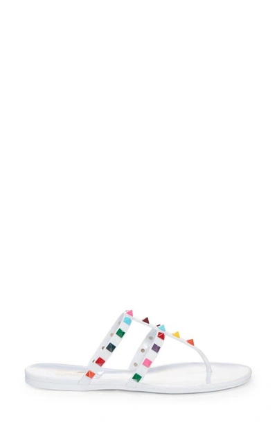 Shop Valentino Rockstud Jelly Sandal In Bianco/ Multiclr