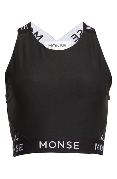 Shop Monse Halter Sports Crop Top In Black
