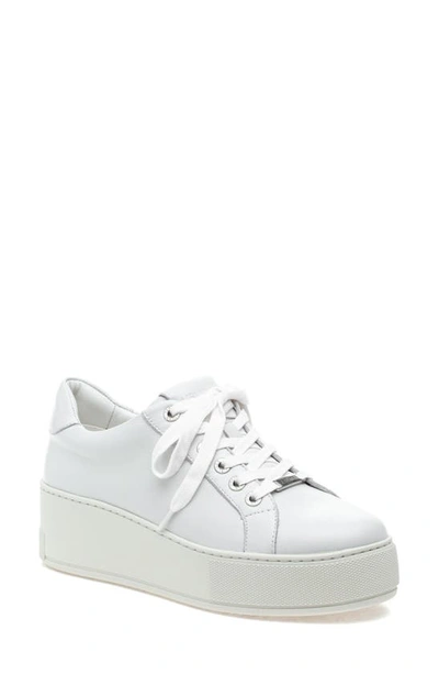 Shop Jslides Maya Platform Sneaker In White Leather