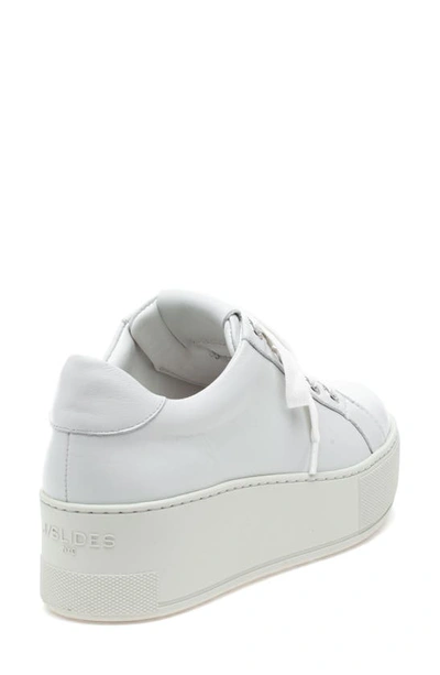 Shop Jslides Maya Platform Sneaker In White Leather