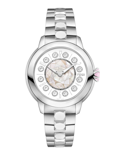 Shop Fendi Ishine Watch In Silver