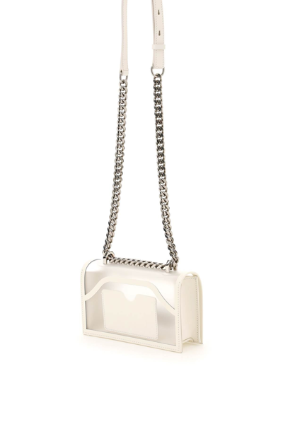 Shop Alexander Mcqueen Mini Jewelled Satchel Bag In White