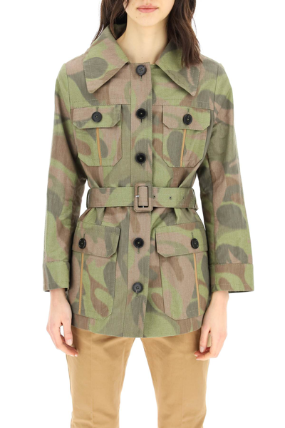 Shop Marni Camouflage Chine' Canvas Jacket In Mixed Colours