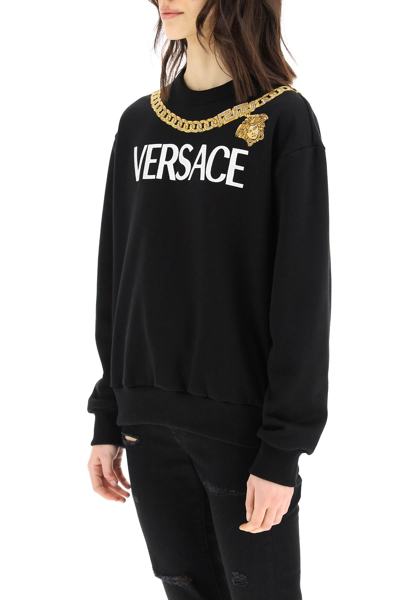 Shop Versace Medusa Chain Logo Sweatshirt In Mixed Colours