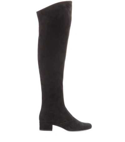 Shop Saint Laurent Suede Over-the-knee Boots