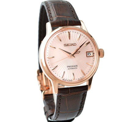 Seiko Presage Automatic Pale Pink Dial Ladies Watch Srry028 In Brown,gold  Tone,pink,rose Gold Tone | ModeSens