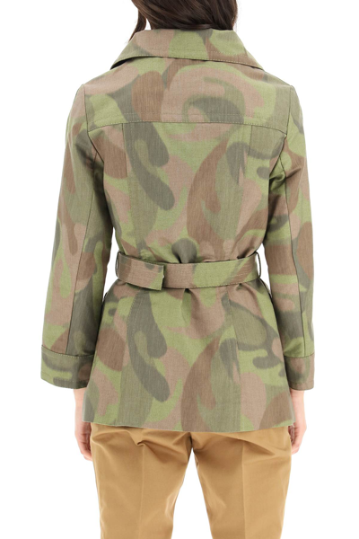 Shop Marni Camouflage Chine Canvas Jacket In Dusty Olive (khaki)