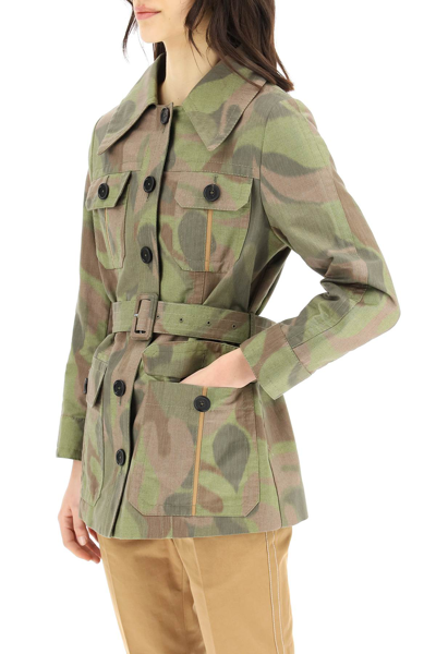 Shop Marni Camouflage Chine Canvas Jacket In Dusty Olive (khaki)