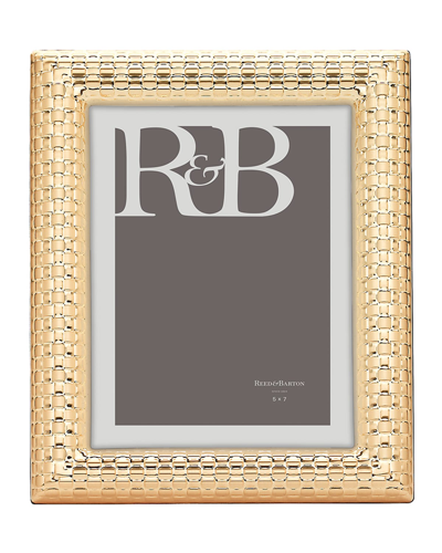Shop Reed & Barton Watchband Satin Gold Photo Frame, 5" X 7" In Gold Pltd