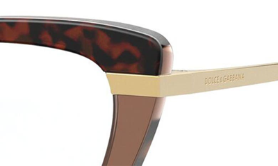 Shop Dolce & Gabbana Dolce&gabbana 54mm Square Optical Glasses In Havana/ Transparent Brown
