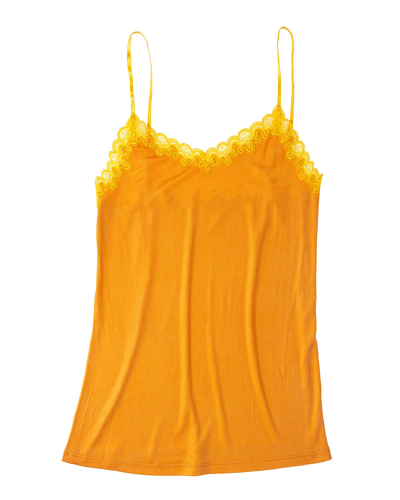 Shop Uwila Warrior Soft Silks Lace-trim Camisole In Flame Orange