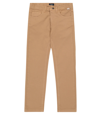 Il Gufo Straight Cotton Pants In Bran Beige