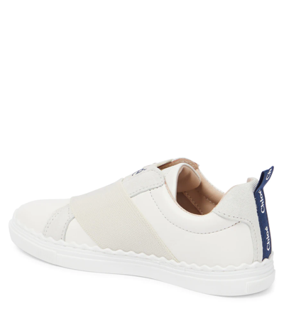 Shop Chloé Leather Sneakers In Stone