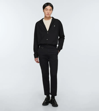 Shop Undercover Cotton-blend Slim Pants In Black