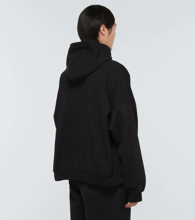 Shop Balenciaga Cities Paris Cotton Jersey Hoodie In Black/white