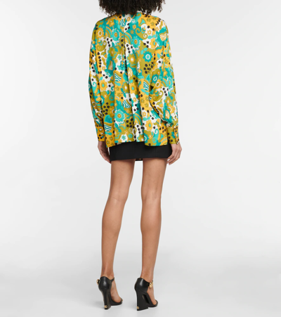 Shop Dolce & Gabbana Floral Silk-blend Satin Shirt In St.anni 60 Multicol