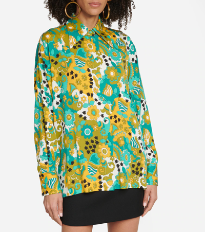 Shop Dolce & Gabbana Floral Silk-blend Satin Shirt In St.anni 60 Multicol