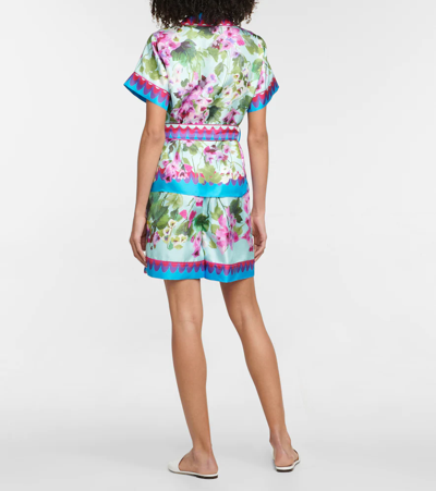 Shop Dolce & Gabbana Printed Silk Twill Shirt In Campanule Fdo.azzurr