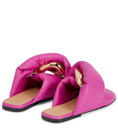 Shop Jw Anderson Chain Twist Faux Leather Sandals In Fuxia