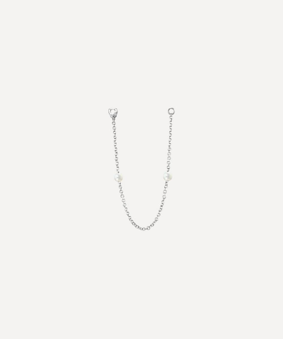 Maria Tash 14ct Double Pearl Chain Connecting Charm In White