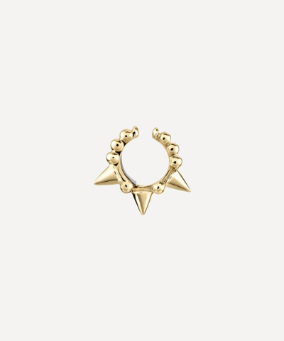 Maria Tash 14ct 6.5mm Granulated Triple Short Spike Tash Cuff In Yellow