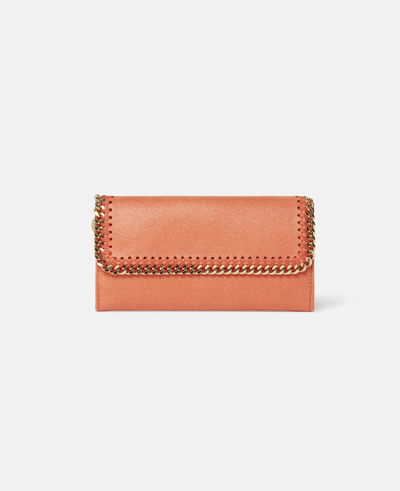 Shop Stella Mccartney Falabella Continental Wallet In Bright Orange