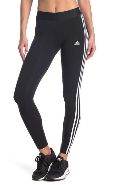 Shop Adidas Originals Essentials 3-stripes Leggings In Black/white