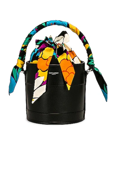 Shop Saint Laurent Small Bucket Bag In Nero & Multicolor