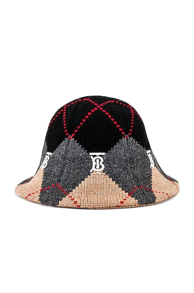 Burberry Wool-cashmere Tulip Argyle Bucket Hat In Neutral | ModeSens